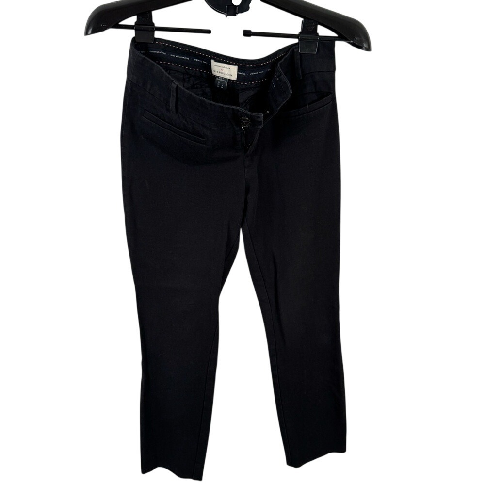 Anthropologie The Essential Slim Black‎ Ankle Trousers Size 4